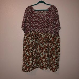 Two-Toned Floral Dress